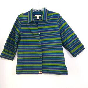 Clothes brand metallic shimmer striped jacket M